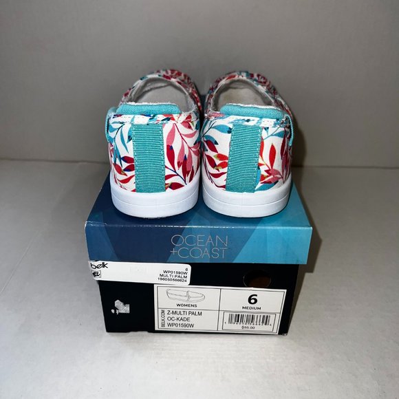 Ocean + Coast Multi Palm White/Aqua/Turquoise/Pink/Red Kade Loafers Size 6 - Picture 4 of 6